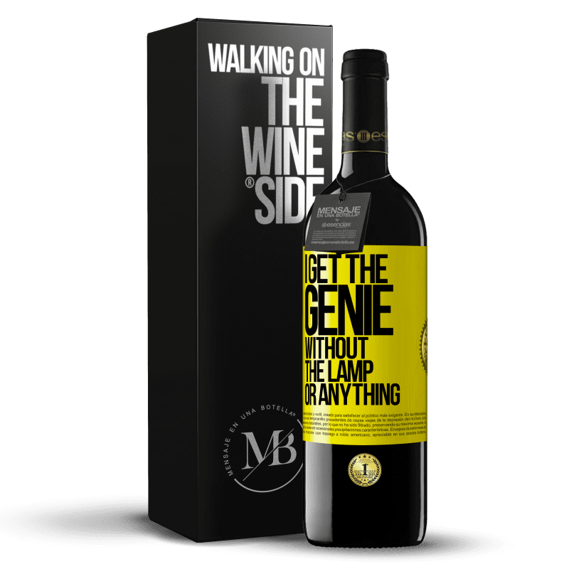 39,95 € Free Shipping | Red Wine RED Edition MBE Reserve I get the genie without the lamp or anything Yellow Label. Customizable label Reserve 12 Months Harvest 2014 Tempranillo