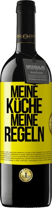 Kostenloser Versand | Rotwein RED Ausgabe MBE Reserve Meine Küche, meine Regeln Gelbes Etikett. Anpassbares Etikett Reserve 12 Monate Ernte 2014 Tempranillo