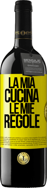 Spedizione Gratuita | Vino rosso Edizione RED MBE Riserva La mia cucina, le mie regole Etichetta Gialla. Etichetta personalizzabile Riserva 12 Mesi Raccogliere 2014 Tempranillo