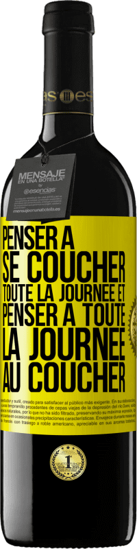 Envoi gratuit | Vin rouge Édition RED MBE Réserve Penser à se coucher toute la journée et penser à toute la journée au coucher Étiquette Jaune. Étiquette personnalisable Réserve 12 Mois Récolte 2014 Tempranillo