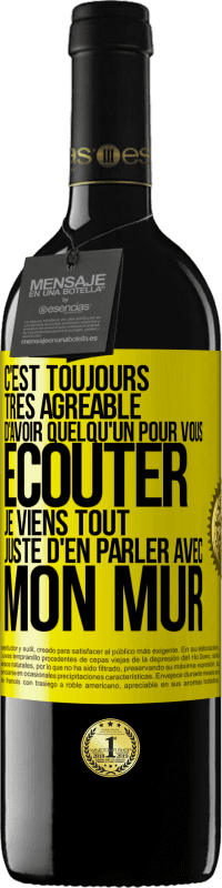 Envoi gratuit | Vin rouge Édition RED MBE Réserve C'est toujours très agréable d'avoir quelqu'un pour vous écouter. Je viens tout juste d'en parler avec mon mur Étiquette Jaune. Étiquette personnalisable Réserve 12 Mois Récolte 2014 Tempranillo