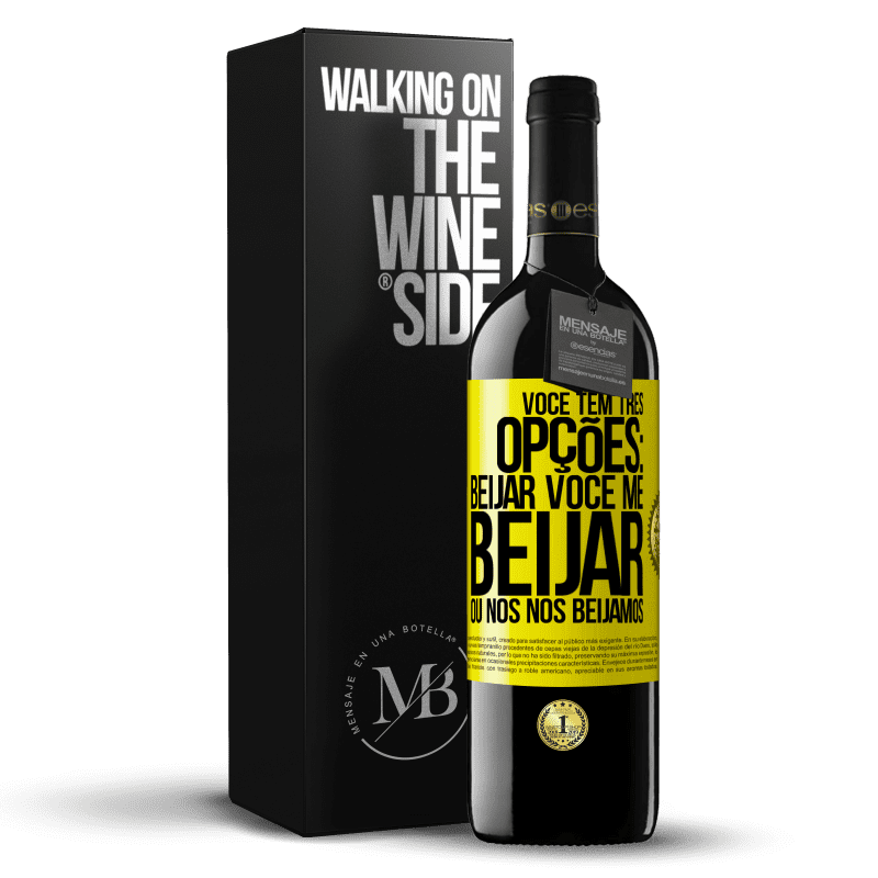 39,95 € Envio grátis | Vinho tinto Edição RED MBE Reserva Você tem três opções: beijar você, me beijar ou nós nos beijamos Etiqueta Amarela. Etiqueta personalizável Reserva 12 Meses Colheita 2014 Tempranillo