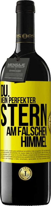 Kostenloser Versand | Rotwein RED Ausgabe MBE Reserve Du. Mein perfekter Stern am falschen Himmel Gelbes Etikett. Anpassbares Etikett Reserve 12 Monate Ernte 2014 Tempranillo