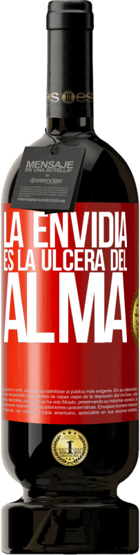 49,95 € | Vino Tinto Edición Premium MBS® Reserva La envidia es la úlcera del alma Etiqueta Roja. Etiqueta personalizable Reserva 12 Meses Cosecha 2016 Tempranillo