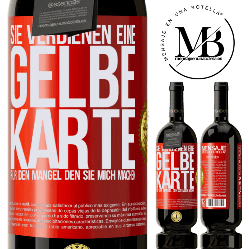 49,95 € Kostenloser Versand | Rotwein Premium Ausgabe MBS® Reserve Sie verdienen eine gelbe Karte für den Mangel, den Sie mich machen Rote Markierung. Anpassbares Etikett Reserve 12 Monate Ernte 2014 Tempranillo