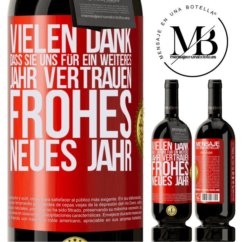 49,95 € Kostenloser Versand | Rotwein Premium Ausgabe MBS® Reserve Vielen Dank, dass Sie uns ein weiteres Jahr vertrauen. Frohes neues Jahr Rote Markierung. Anpassbares Etikett Reserve 12 Monate Ernte 2016 Tempranillo