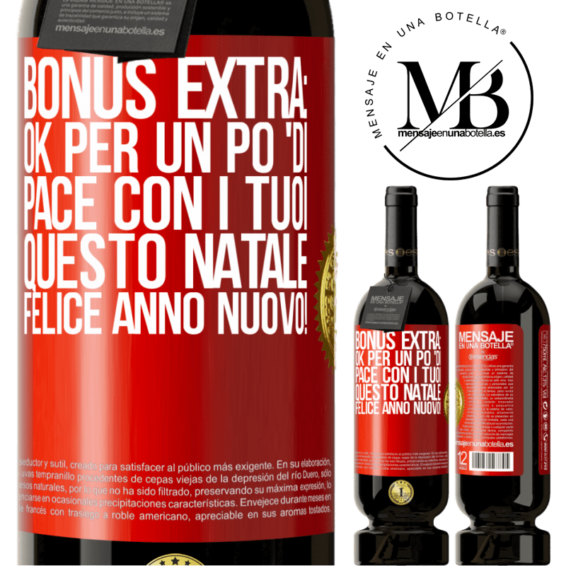 49,95 € Spedizione Gratuita | Vino rosso Edizione Premium MBS® Riserva Bonus extra: Ok per un po 'di pace con i tuoi questo Natale. Felice anno nuovo! Etichetta Rossa. Etichetta personalizzabile Riserva 12 Mesi Raccogliere 2015 Tempranillo