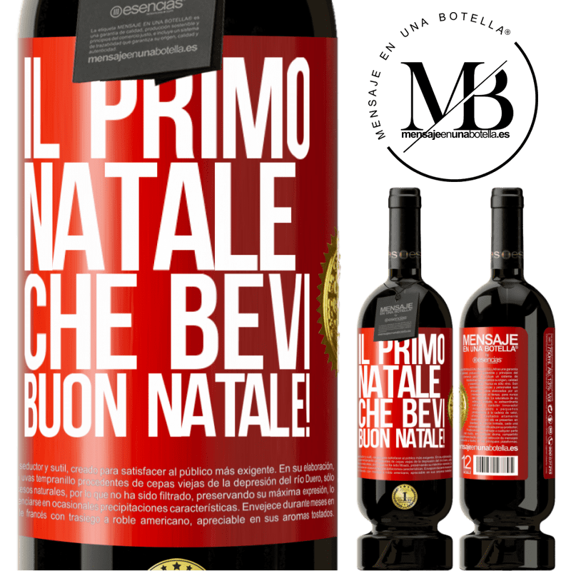 49,95 € Spedizione Gratuita | Vino rosso Edizione Premium MBS® Riserva Il primo Natale che bevi. Buon natale! Etichetta Rossa. Etichetta personalizzabile Riserva 12 Mesi Raccogliere 2014 Tempranillo