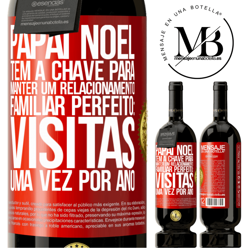 49,95 € Envio grátis | Vinho tinto Edição Premium MBS® Reserva Papai Noel tem a chave para manter um relacionamento familiar perfeito: visitas uma vez por ano Etiqueta Vermelha. Etiqueta personalizável Reserva 12 Meses Colheita 2015 Tempranillo