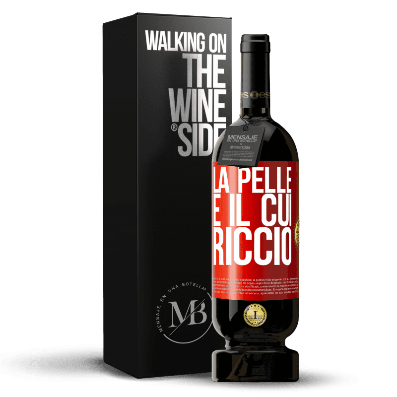 49,95 € Spedizione Gratuita | Vino rosso Edizione Premium MBS® Riserva La pelle è il cui riccio Etichetta Rossa. Etichetta personalizzabile Riserva 12 Mesi Raccogliere 2015 Tempranillo