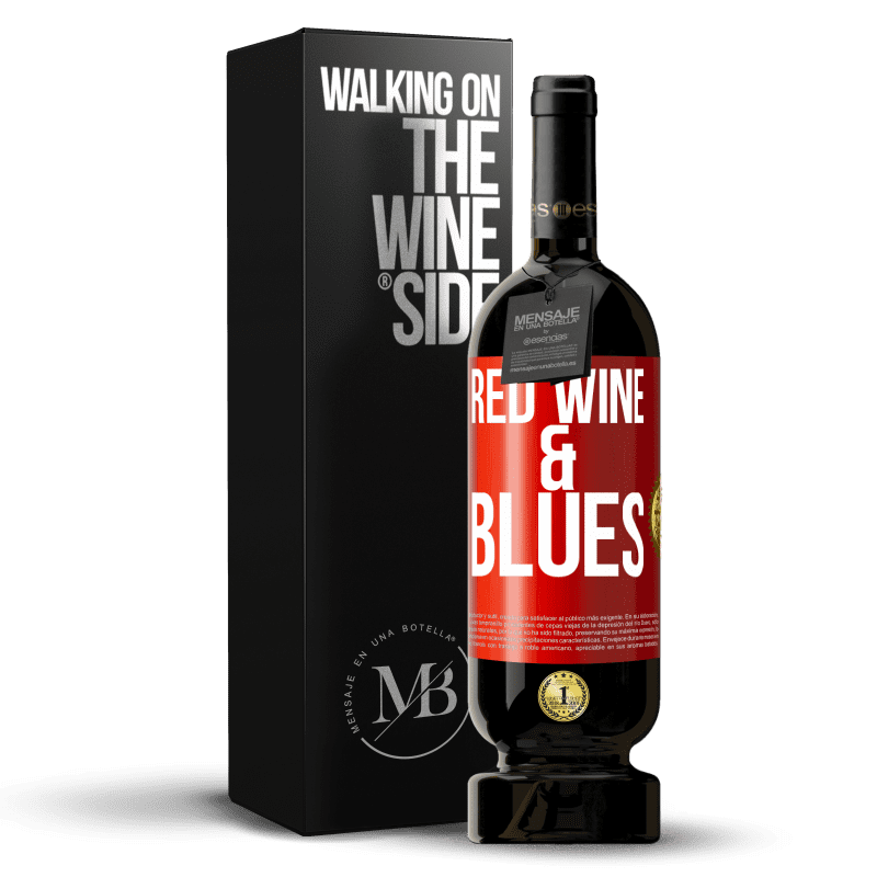 49,95 € Envío gratis | Vino Tinto Edición Premium MBS® Reserva Red wine & Blues Etiqueta Roja. Etiqueta personalizable Reserva 12 Meses Cosecha 2014 Tempranillo