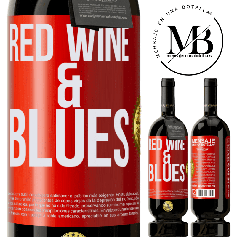 29,95 € Kostenloser Versand | Rotwein Premium Ausgabe MBS® Reserva Red wine & Blues Rote Markierung. Anpassbares Etikett Reserva 12 Monate Ernte 2014 Tempranillo