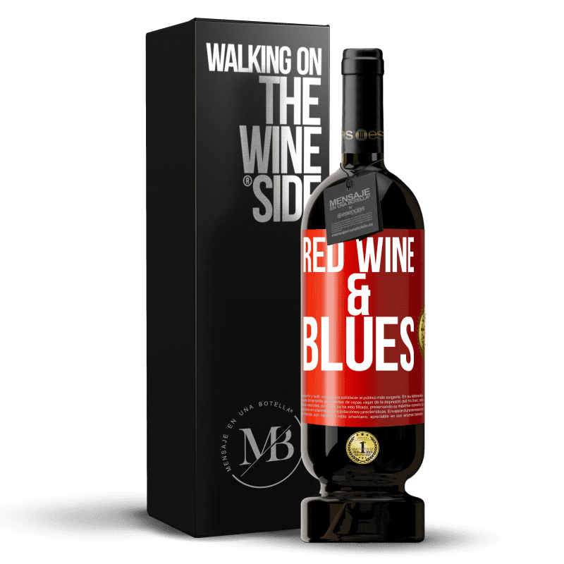 49,95 € Envio grátis | Vinho tinto Edição Premium MBS® Reserva Red wine & Blues Etiqueta Vermelha. Etiqueta personalizável Reserva 12 Meses Colheita 2014 Tempranillo