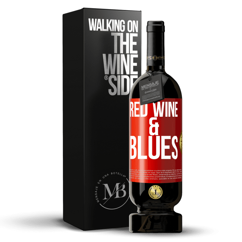 49,95 € Envio grátis | Vinho tinto Edição Premium MBS® Reserva Red wine & Blues Etiqueta Vermelha. Etiqueta personalizável Reserva 12 Meses Colheita 2015 Tempranillo