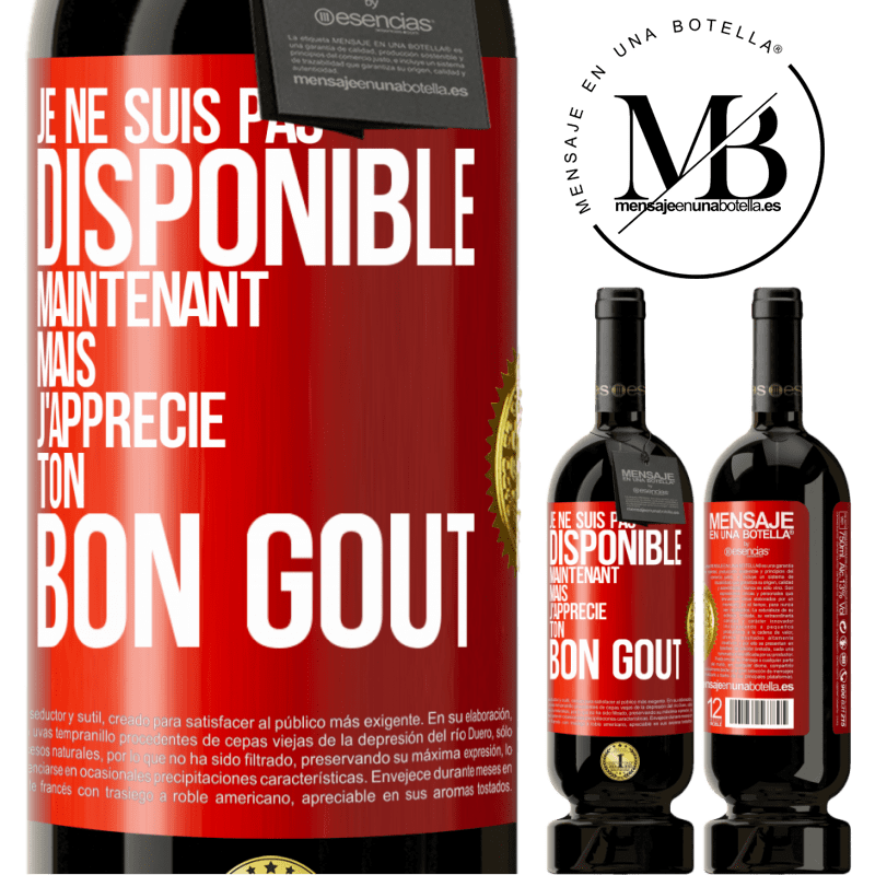 49,95 € Envoi gratuit | Vin rouge Édition Premium MBS® Réserve Je ne suis pas disponible maintenant, mais j'apprécie ton bon goût Étiquette Rouge. Étiquette personnalisable Réserve 12 Mois Récolte 2015 Tempranillo