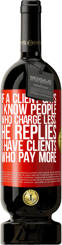 39,95 € | Red Wine Premium Edition MBS® Reserva If a client says I know people who charge less, he replies I have clients who pay more Red Label. Customizable label Reserva 12 Months Harvest 2015 Tempranillo
