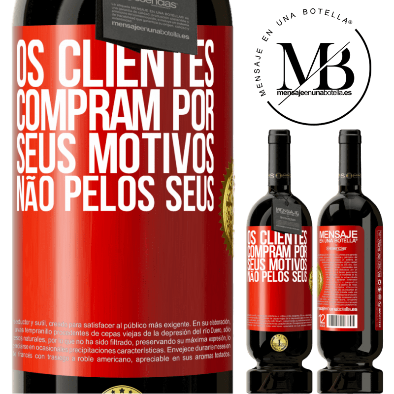 49,95 € Envio grátis | Vinho tinto Edição Premium MBS® Reserva Os clientes compram por seus motivos, não pelos seus Etiqueta Vermelha. Etiqueta personalizável Reserva 12 Meses Colheita 2014 Tempranillo