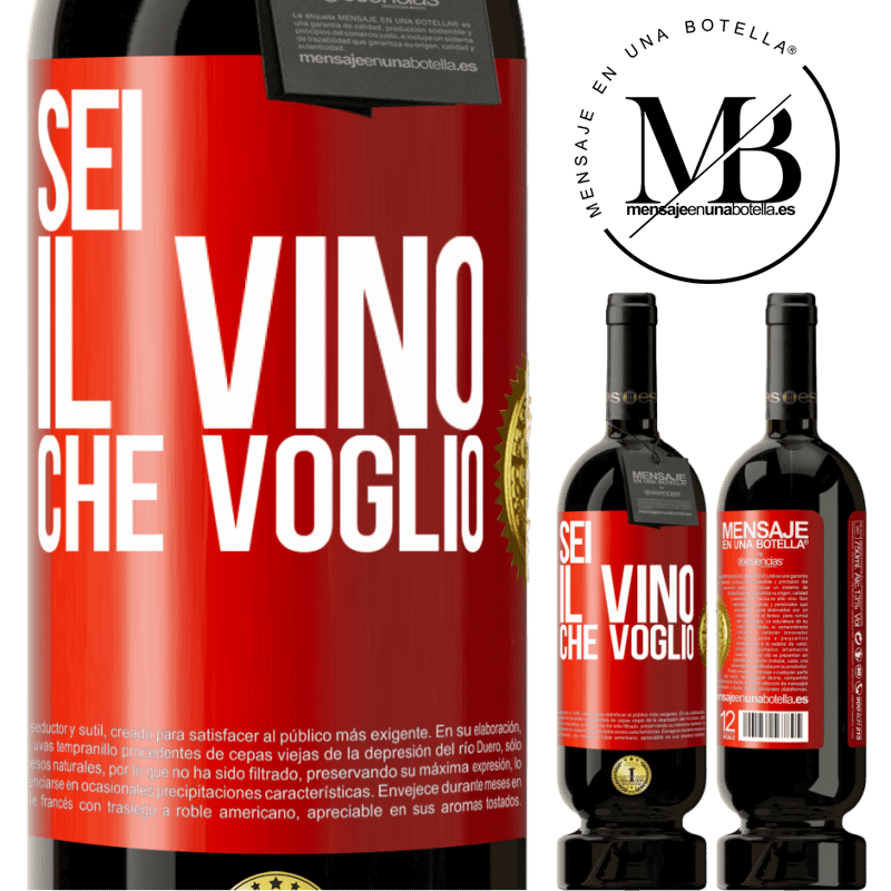 49,95 € Spedizione Gratuita | Vino rosso Edizione Premium MBS® Riserva Sei il vino che voglio Etichetta Rossa. Etichetta personalizzabile Riserva 12 Mesi Raccogliere 2014 Tempranillo