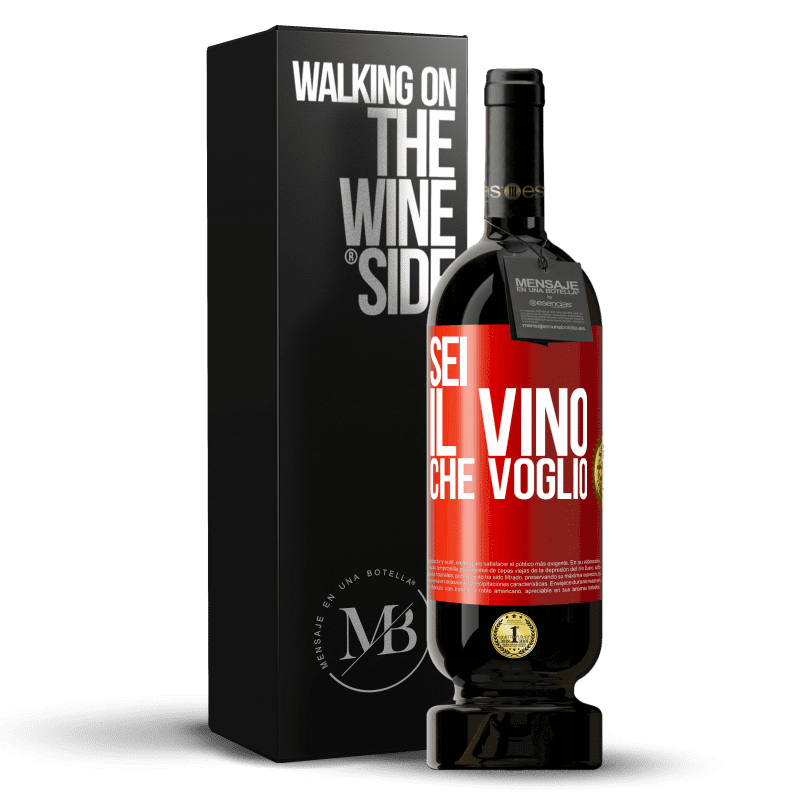 49,95 € Spedizione Gratuita | Vino rosso Edizione Premium MBS® Riserva Sei il vino che voglio Etichetta Rossa. Etichetta personalizzabile Riserva 12 Mesi Raccogliere 2015 Tempranillo