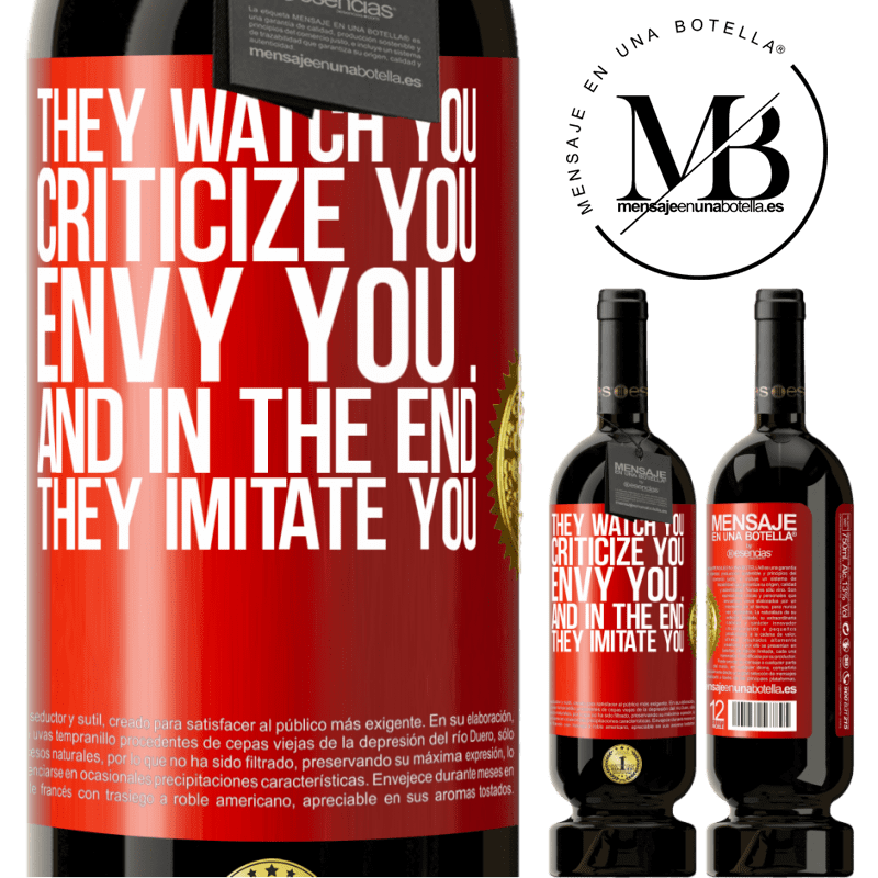 49,95 € Free Shipping | Red Wine Premium Edition MBS® Reserve They watch you, criticize you, envy you ... and in the end, they imitate you Red Label. Customizable label Reserve 12 Months Harvest 2016 Tempranillo