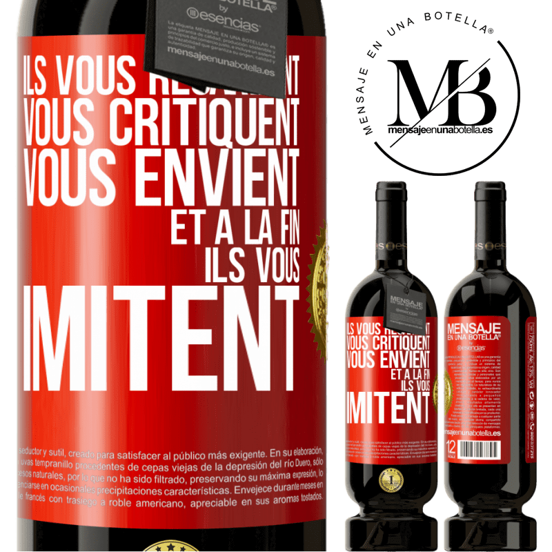 49,95 € Envoi gratuit | Vin rouge Édition Premium MBS® Réserve Ils vous regardent, vous critiquent vous envient... et à la fin ils vous imitent Étiquette Rouge. Étiquette personnalisable Réserve 12 Mois Récolte 2016 Tempranillo