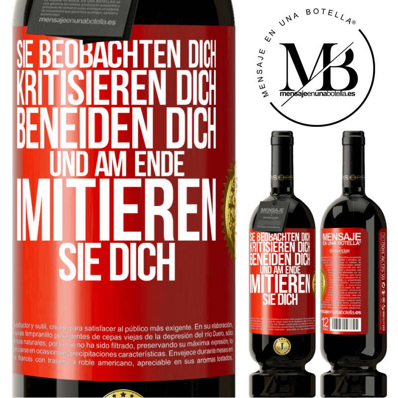 49,95 € Kostenloser Versand | Rotwein Premium Ausgabe MBS® Reserve Sie beobachten dich, kritisieren dich, beneiden dich... und am Ende imitieren sie dich Rote Markierung. Anpassbares Etikett Reserve 12 Monate Ernte 2016 Tempranillo