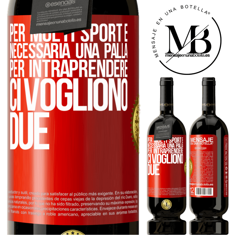 49,95 € Spedizione Gratuita | Vino rosso Edizione Premium MBS® Riserva Per molti sport è necessaria una palla. Per intraprendere, ci vogliono due Etichetta Rossa. Etichetta personalizzabile Riserva 12 Mesi Raccogliere 2015 Tempranillo