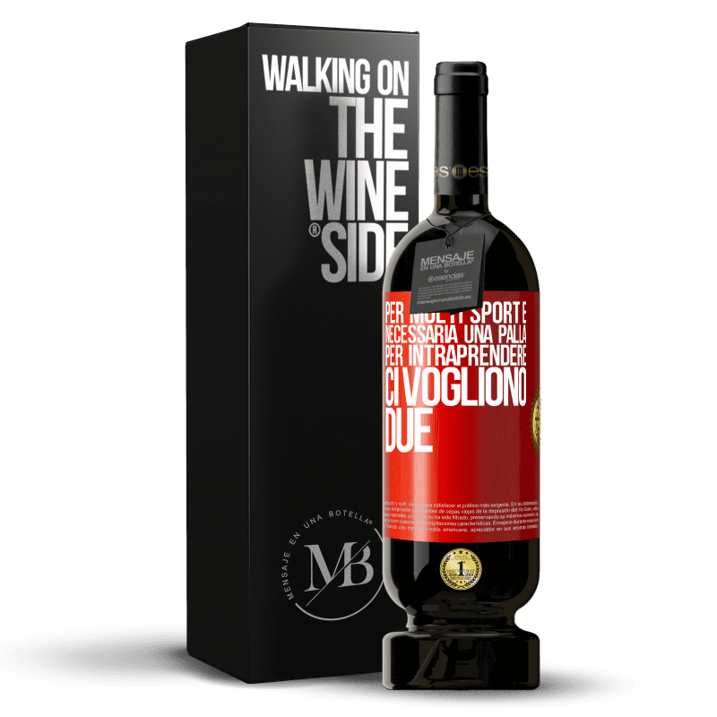 49,95 € Spedizione Gratuita | Vino rosso Edizione Premium MBS® Riserva Per molti sport è necessaria una palla. Per intraprendere, ci vogliono due Etichetta Rossa. Etichetta personalizzabile Riserva 12 Mesi Raccogliere 2015 Tempranillo