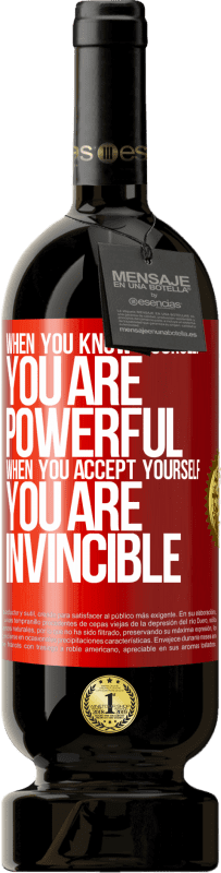 49,95 € Free Shipping | Red Wine Premium Edition MBS® Reserve When you know yourself, you are powerful. When you accept yourself, you are invincible Red Label. Customizable label Reserve 12 Months Harvest 2014 Tempranillo