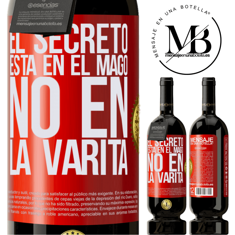 49,95 € Envío gratis | Vino Tinto Edición Premium MBS® Reserva El secreto está en el mago, no en la varita Etiqueta Roja. Etiqueta personalizable Reserva 12 Meses Cosecha 2014 Tempranillo