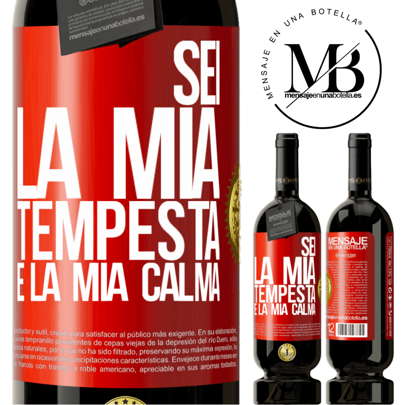 49,95 € Spedizione Gratuita | Vino rosso Edizione Premium MBS® Riserva Sei la mia tempesta e la mia calma Etichetta Rossa. Etichetta personalizzabile Riserva 12 Mesi Raccogliere 2014 Tempranillo