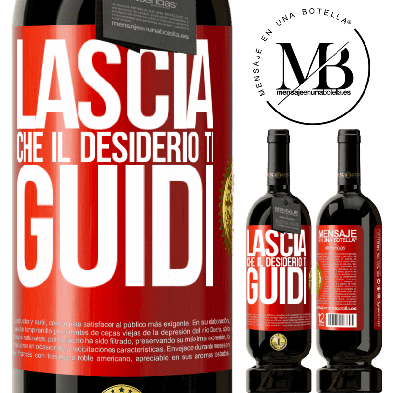 49,95 € Spedizione Gratuita | Vino rosso Edizione Premium MBS® Riserva Lascia che il desiderio ti guidi Etichetta Rossa. Etichetta personalizzabile Riserva 12 Mesi Raccogliere 2015 Tempranillo