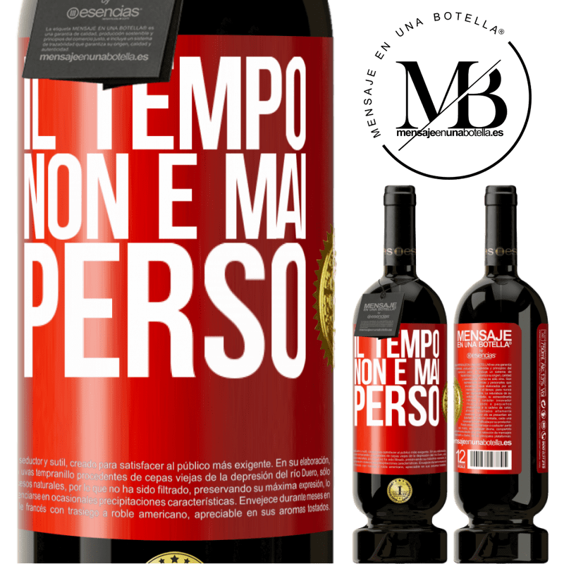 49,95 € Spedizione Gratuita | Vino rosso Edizione Premium MBS® Riserva Il tempo non è mai perso Etichetta Rossa. Etichetta personalizzabile Riserva 12 Mesi Raccogliere 2014 Tempranillo