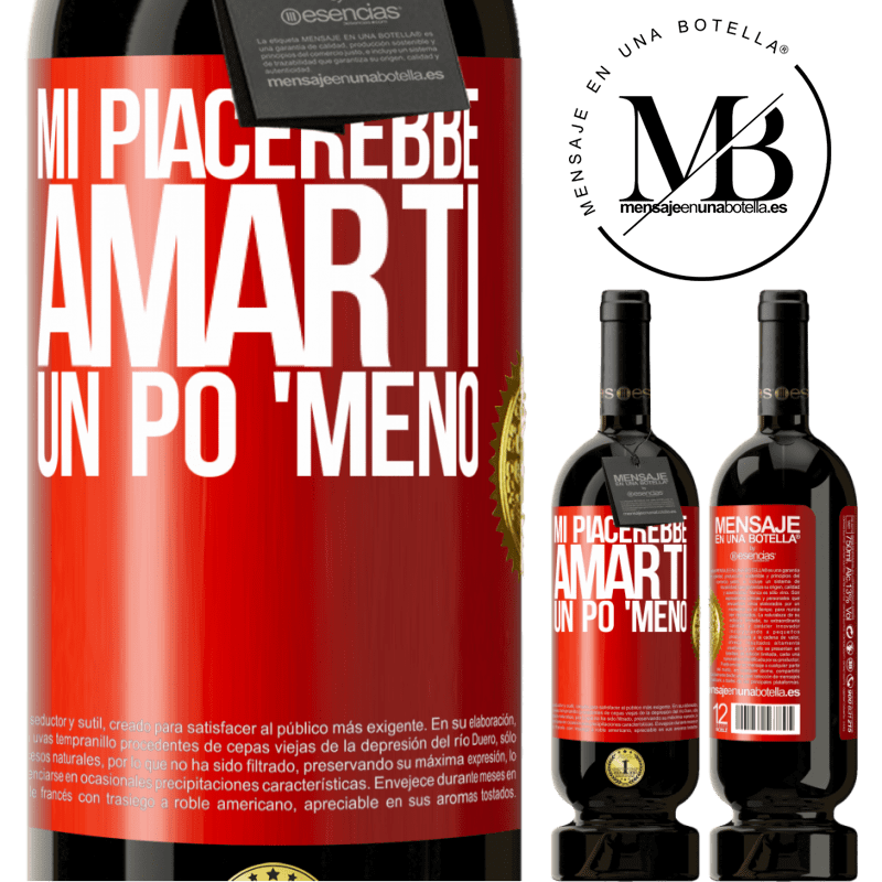 49,95 € Spedizione Gratuita | Vino rosso Edizione Premium MBS® Riserva Mi piacerebbe amarti un po 'meno Etichetta Rossa. Etichetta personalizzabile Riserva 12 Mesi Raccogliere 2014 Tempranillo