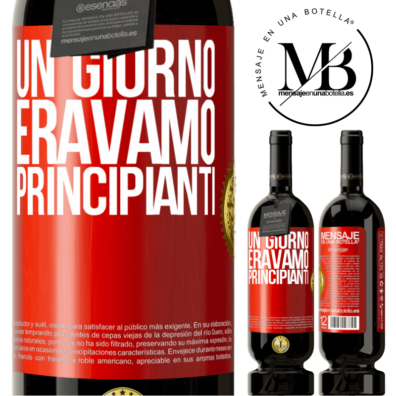 49,95 € Spedizione Gratuita | Vino rosso Edizione Premium MBS® Riserva Un giorno eravamo principianti Etichetta Rossa. Etichetta personalizzabile Riserva 12 Mesi Raccogliere 2015 Tempranillo