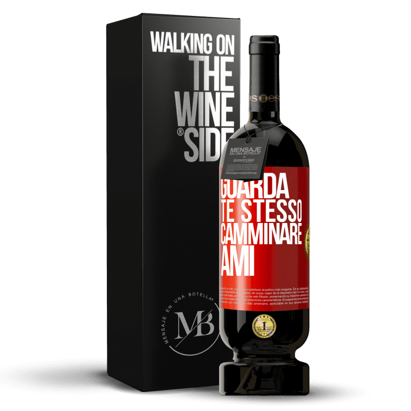 49,95 € Spedizione Gratuita | Vino rosso Edizione Premium MBS® Riserva Guarda te stesso camminare. Ami Etichetta Rossa. Etichetta personalizzabile Riserva 12 Mesi Raccogliere 2015 Tempranillo