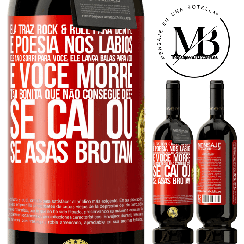 49,95 € Envio grátis | Vinho tinto Edição Premium MBS® Reserva Ela traz Rock & Roll para dentro e poesia nos lábios. Ele não sorri para você, ele lança balas para você e você morre tão Etiqueta Vermelha. Etiqueta personalizável Reserva 12 Meses Colheita 2016 Tempranillo