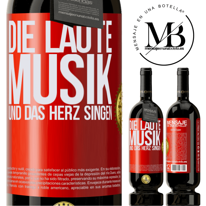 49,95 € Kostenloser Versand | Rotwein Premium Ausgabe MBS® Reserve Musik laut und Herz singend Rote Markierung. Anpassbares Etikett Reserve 12 Monate Ernte 2014 Tempranillo