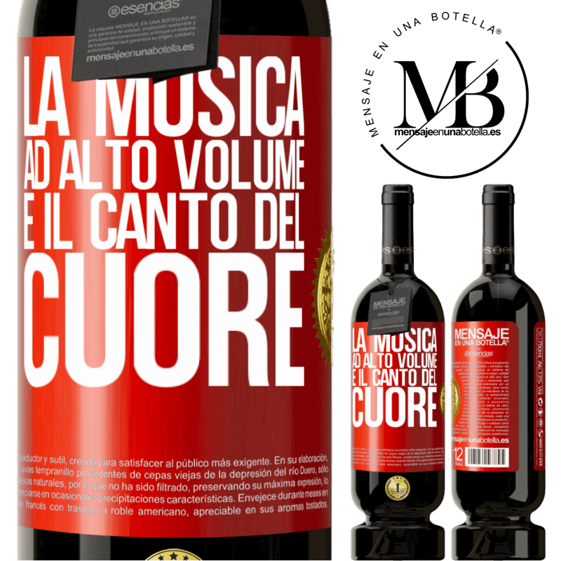 49,95 € Spedizione Gratuita | Vino rosso Edizione Premium MBS® Riserva La musica ad alto volume e il canto del cuore Etichetta Rossa. Etichetta personalizzabile Riserva 12 Mesi Raccogliere 2014 Tempranillo