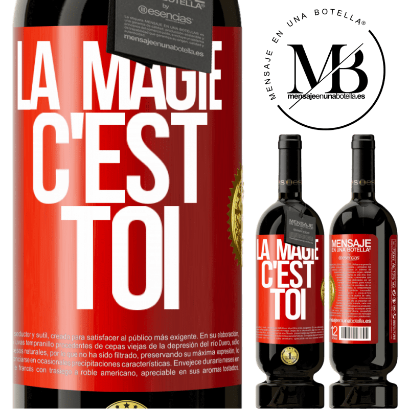 49,95 € Envoi gratuit | Vin rouge Édition Premium MBS® Réserve La magie c'est toi Étiquette Rouge. Étiquette personnalisable Réserve 12 Mois Récolte 2015 Tempranillo