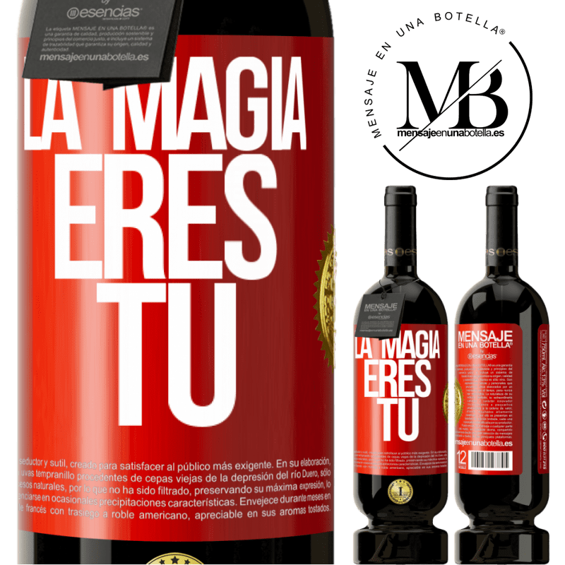 49,95 € Envío gratis | Vino Tinto Edición Premium MBS® Reserva La magia eres tú Etiqueta Roja. Etiqueta personalizable Reserva 12 Meses Cosecha 2015 Tempranillo