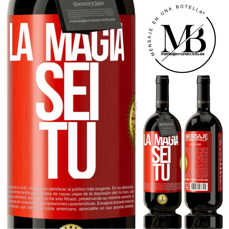 49,95 € Spedizione Gratuita | Vino rosso Edizione Premium MBS® Riserva La magia sei tu Etichetta Rossa. Etichetta personalizzabile Riserva 12 Mesi Raccogliere 2015 Tempranillo