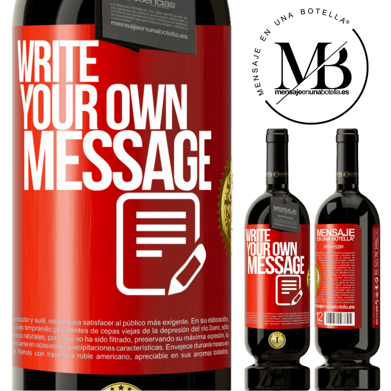 49,95 € Free Shipping | Red Wine Premium Edition MBS® Reserve Write your own message Red Label. Customizable label Reserve 12 Months Harvest 2015 Tempranillo