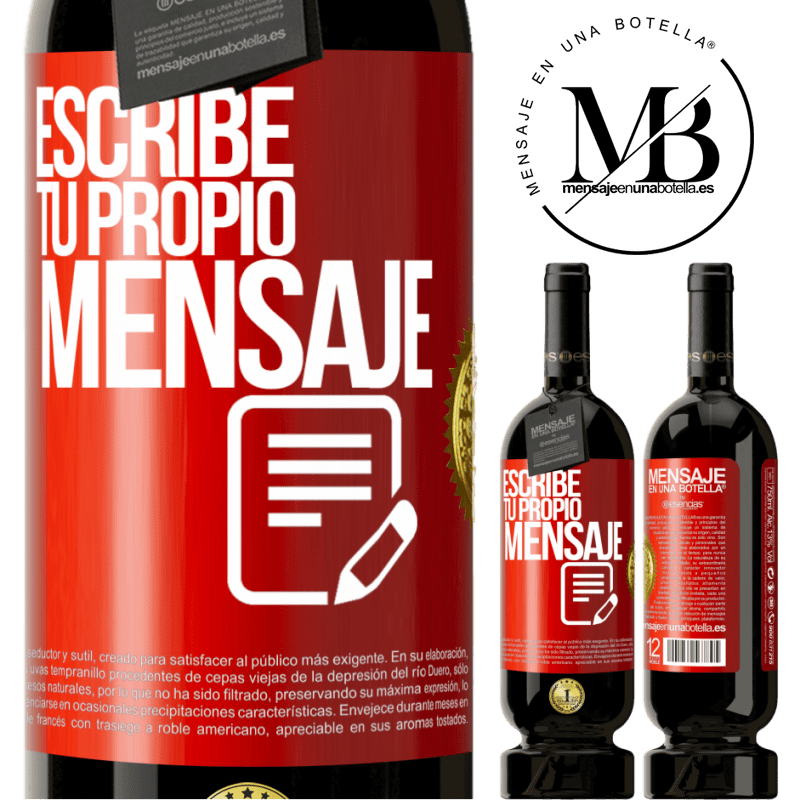 49,95 € Envío gratis | Vino Tinto Edición Premium MBS® Reserva Escribe tu propio mensaje Etiqueta Roja. Etiqueta personalizable Reserva 12 Meses Cosecha 2016 Tempranillo