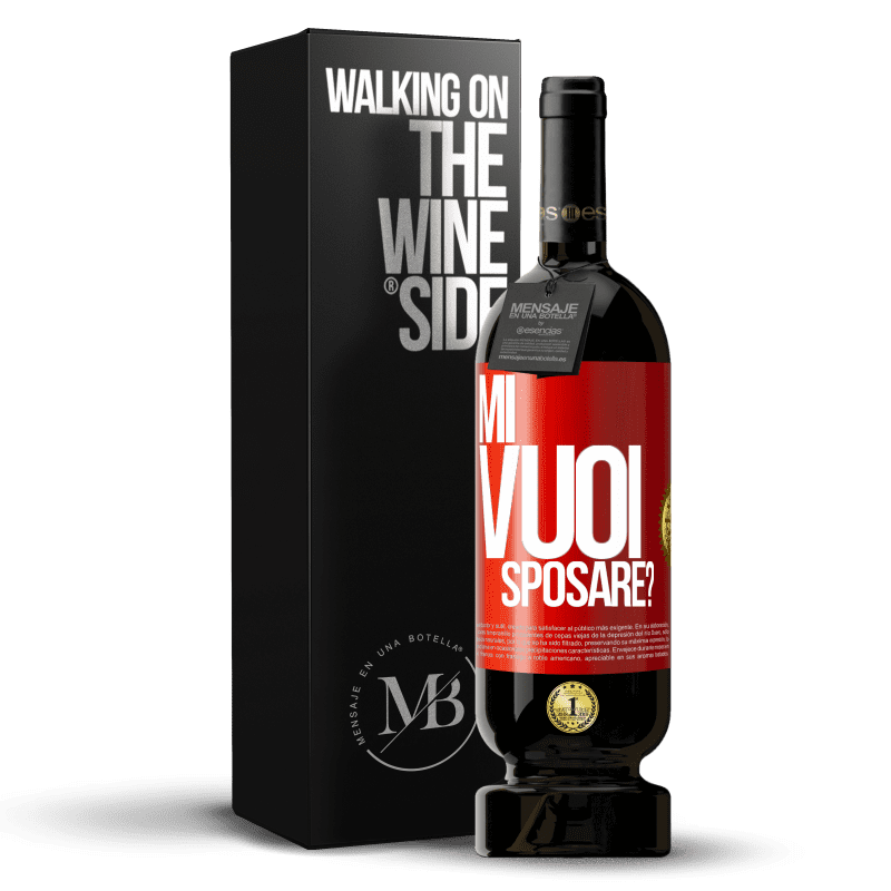 49,95 € Spedizione Gratuita | Vino rosso Edizione Premium MBS® Riserva Mi vuoi sposare? Etichetta Rossa. Etichetta personalizzabile Riserva 12 Mesi Raccogliere 2015 Tempranillo