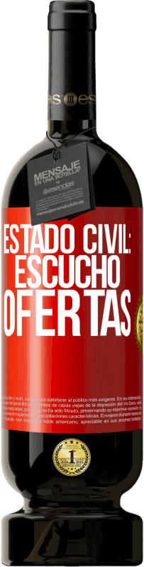 Envío gratis | Vino Tinto Edición Premium MBS® Reserva Estado civil: escucho ofertas Etiqueta Roja. Etiqueta personalizable Reserva 12 Meses Cosecha 2014 Tempranillo