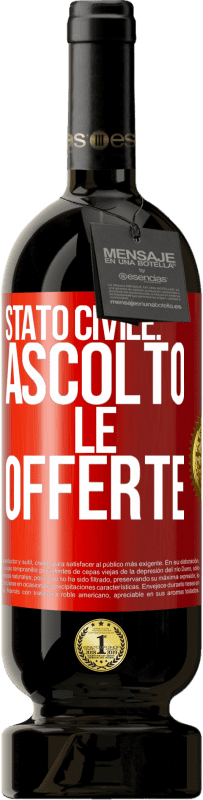 Spedizione Gratuita | Vino rosso Edizione Premium MBS® Riserva Stato civile: ascolto le offerte Etichetta Rossa. Etichetta personalizzabile Riserva 12 Mesi Raccogliere 2014 Tempranillo