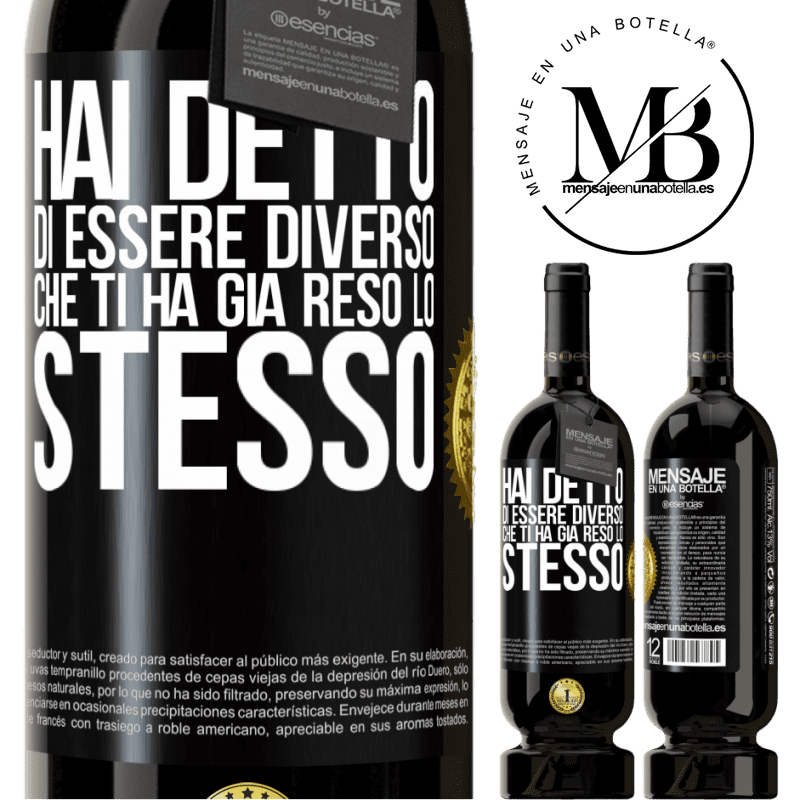 49,95 € Spedizione Gratuita | Vino rosso Edizione Premium MBS® Riserva Hai detto di essere diverso, che ti ha già reso lo stesso Etichetta Nera. Etichetta personalizzabile Riserva 12 Mesi Raccogliere 2016 Tempranillo