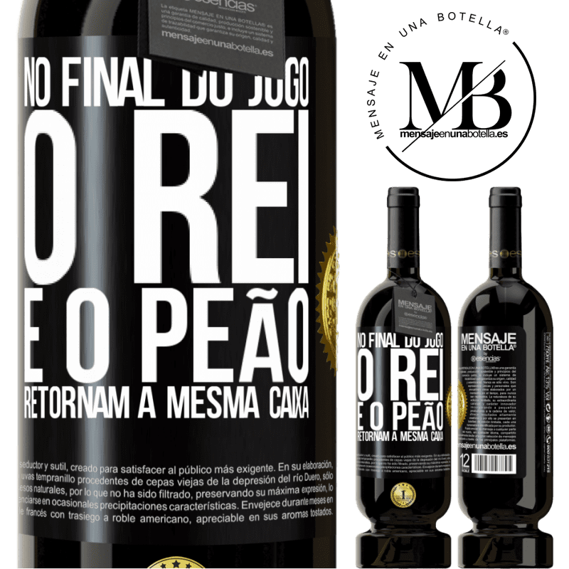 49,95 € Envio grátis | Vinho tinto Edição Premium MBS® Reserva No final do jogo, o rei e o peão retornam à mesma caixa Etiqueta Preta. Etiqueta personalizável Reserva 12 Meses Colheita 2014 Tempranillo