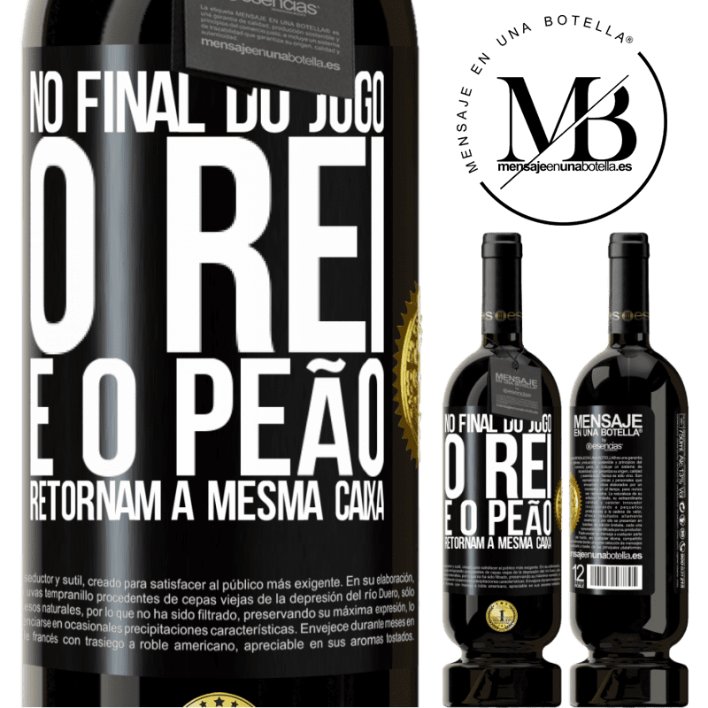 49,95 € Envio grátis | Vinho tinto Edição Premium MBS® Reserva No final do jogo, o rei e o peão retornam à mesma caixa Etiqueta Preta. Etiqueta personalizável Reserva 12 Meses Colheita 2016 Tempranillo